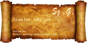 Szatler Géza névjegykártya