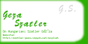 geza szatler business card